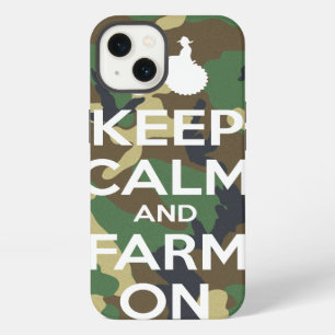 Camouflage Houd kalm en Boerderij aan iPhone 13 Hoesje