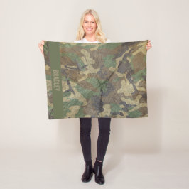 Camouflage Hout Effect Jacht en Vist Camo Fleece Deken