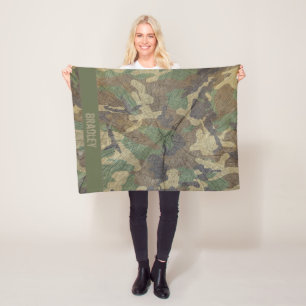 Camouflage Hout Effect Jacht en Vist Camo Fleece Deken