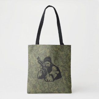 Camouflage Hunter Aiming Illustratie Ontwerp Tote Bag