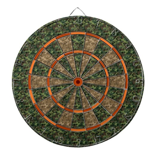 Camouflage Hunter Green Sinaasappel Dartbord (Voorkant)