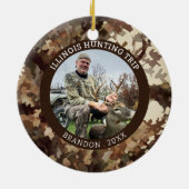 Camouflage Hunter One foto gepersonaliseerd Keramisch Ornament (Achterkant)