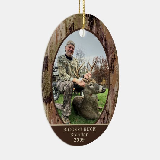 Camouflage Hunting 2 Photos Personalized Keramisch Ornament (Rechts)