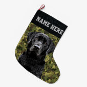 Camouflage Hunting Dog Pet of Hunter Large Christm Grote Kerstsok (Voorkant (Hangend))