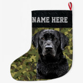 Camouflage Hunting Dog Pet of Hunter Large Christm Grote Kerstsok (Achterkant)