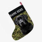 Camouflage Hunting Dog Pet of Hunter Large Christm Grote Kerstsok (Achterkant (Hangend))
