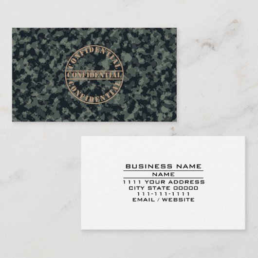 Camouflage I van militaire strijdkrachten rekruite Visitekaartje (Voorkant / Achterkant)