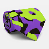 Camouflage in Paarse groen en zwart Stropdas (Opgerold)