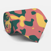 Camouflage in roze, geel en groen stropdas (Opgerold)