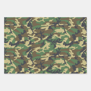 Camouflage inpakpapier, Woodland Camouflage Inpakpapier Vel