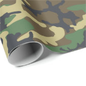 Camouflage inpakpapier, Woodland Camouflage Wra Cadeaupapier (Rol Hoek)