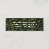 Camouflage insteken op de kaart Senior jaar afstud Contactkaartje (Achterkant)