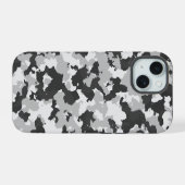 camouflage iPhone 15 case (Achterkant horizontaal)