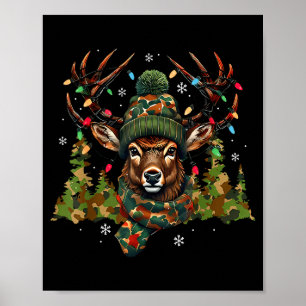 Camouflage jacht rendier herten Kerstverlichting K Poster