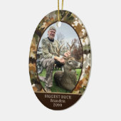 Camouflage Jagen Een Foto Aangepast Gepersonalisee Keramisch Ornament (Links)