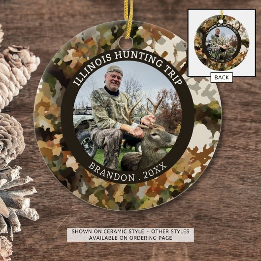 Camouflage Jagen Een foto gepersonaliseerd Keramisch Ornament