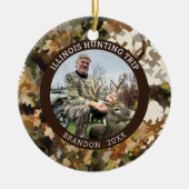 Camouflage Jagen Een foto gepersonaliseerd Keramisch Ornament (Voorkant)