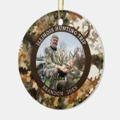 Camouflage Jagen Een foto gepersonaliseerd Keramisch Ornament (Links)