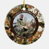 Camouflage Jagen Een foto gepersonaliseerd Keramisch Ornament (Achterkant)