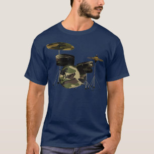 Camouflage Jazz Drum set grafisch ontwerp voor T-shirt