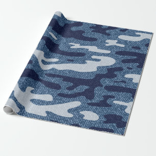 Camouflage Jeans achtergrond. gepotte denim Cadeaupapier