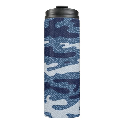 Camouflage Jeans achtergrond. gepotte denim Thermosbeker (Voorkant)
