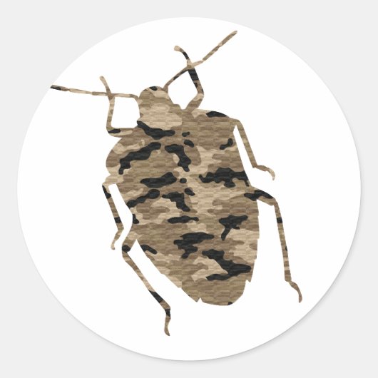 Camouflage kakkerlak silhouet ronde sticker (Voorkant)