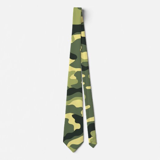 Camouflage Kamperen Jagen Groen Camouflage Stropdas (Voorkant)