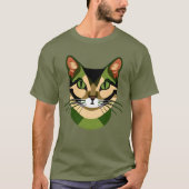 Camouflage kattenportret t-shirt (Voorkant)