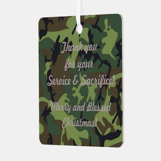 Camouflage Kerst Ornament Eer degenen geserveerd (Voorkant links)