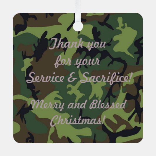 Camouflage Kerst Ornament Eer degenen geserveerd (Voorkant)