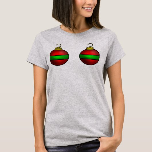 Camouflage Kerst Ornament T-Shirt (Voorkant)