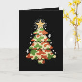 Camouflage Kerstboom Camo Militaire Kerstmis Sneeu Kaart (Gele Bloem)