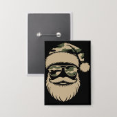 Camouflage Kerstman zonnebril Kerstmis Camouflage  Button (Voorkant / Achterkant)