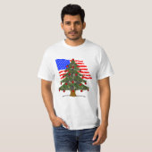 Camouflage Kerstmis Vlag van de VS T-shirt (Voorkant volledig)