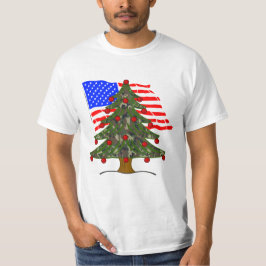 Camouflage Kerstmis Vlag van de VS T-shirt