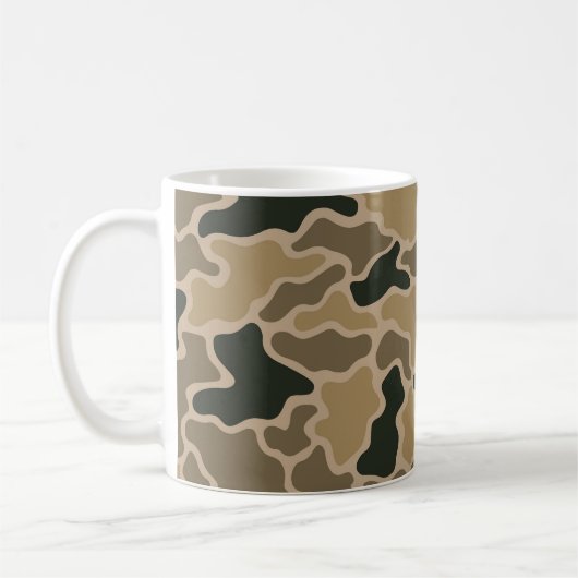 camouflage khaki koffiemok (Links)