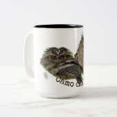 Camouflage kip tweekleurige koffiemok (Voorkant links)