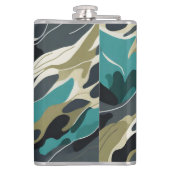 Camouflage kleuren achtergrond ontwerp heupfles (Achterkant)