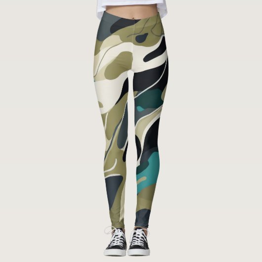 Camouflage kleuren achtergrond ontwerp Leggings (Voorkant)