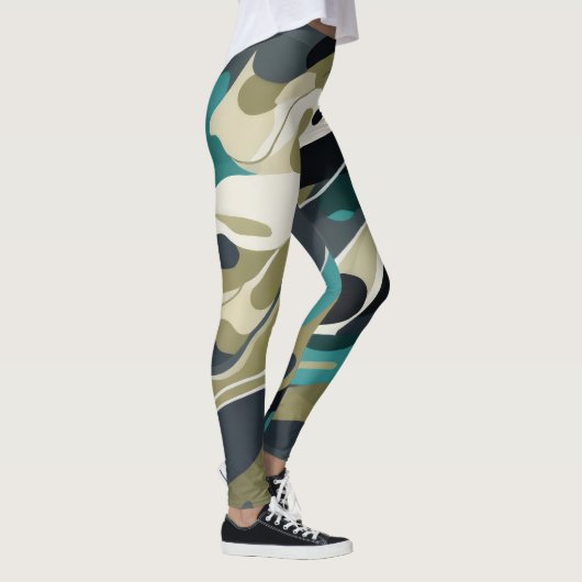Camouflage kleuren achtergrond ontwerp Leggings (Rechts)