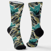 Camouflage kleuren achtergrond ontwerp sokken (Gebogen)