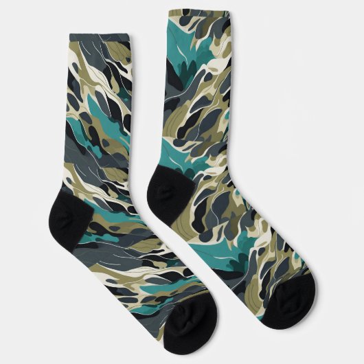 Camouflage kleuren achtergrond ontwerp sokken (Rechts)