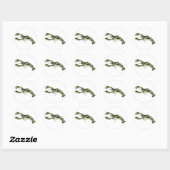 Camouflage kreeft silhouet ronde sticker (Vel)