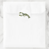 Camouflage kreeft silhouet ronde sticker (Tas)