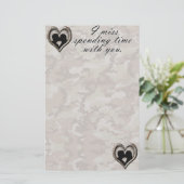 Camouflage kussen koppel missen je briefpapier (Staand voorkant)