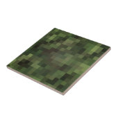 Camouflage kwadraat groen tegeltje (Zijkant)