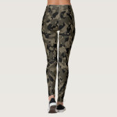 Camouflage Large Camo Safari Green Black Leggings (Achterkant)