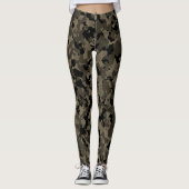 Camouflage Large Camo Safari Green Black Leggings (Voorkant)