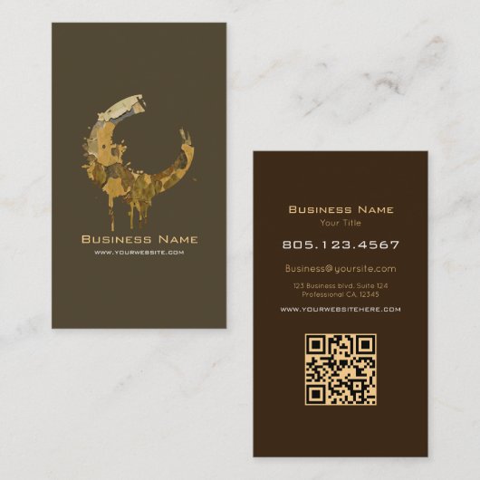 Camouflage Leaf Paint Swirl Design – Custom Visitekaartje (Voorkant / Achterkant)